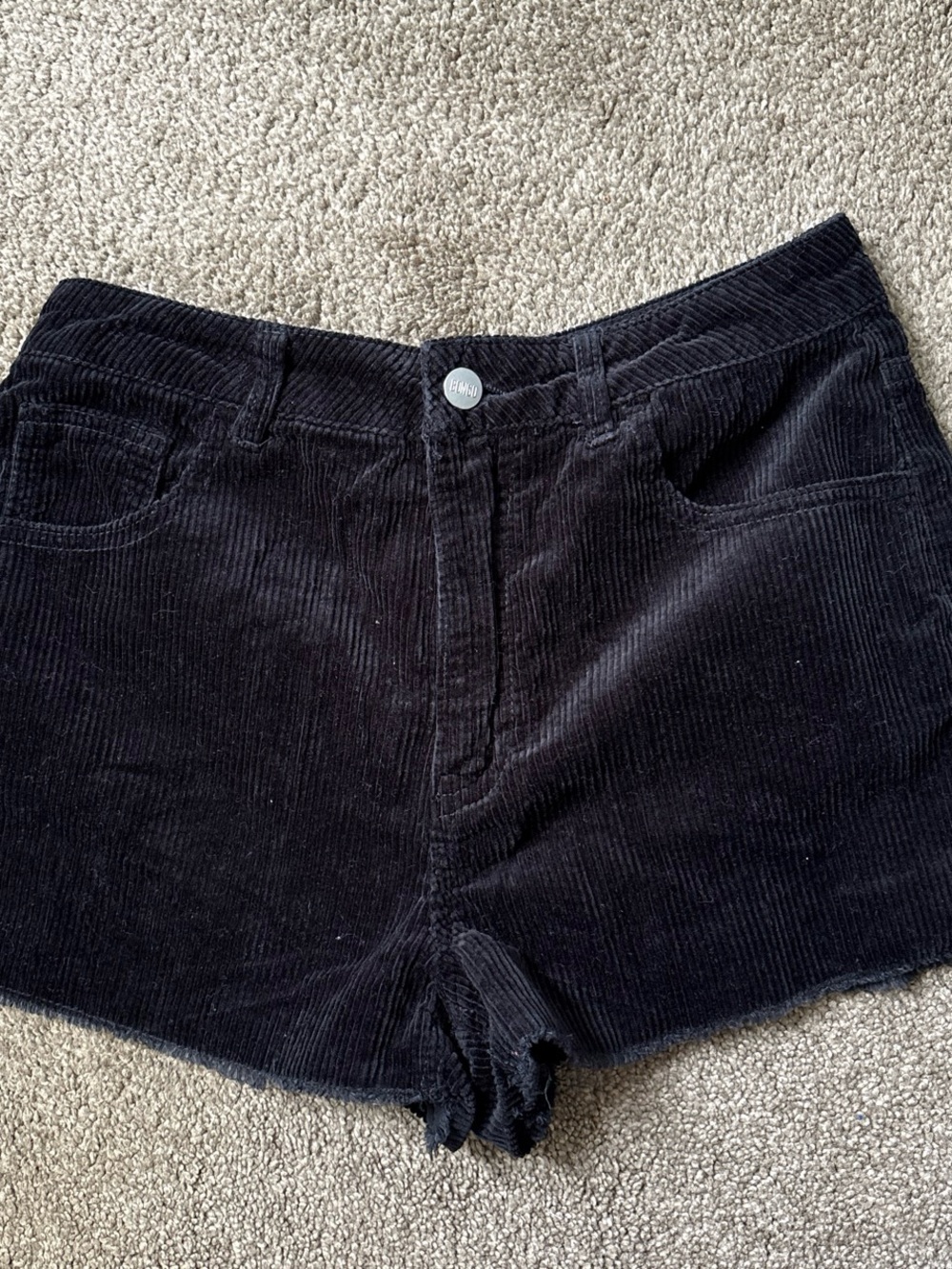 BONGO Black Corduroy High-Rise Shorts